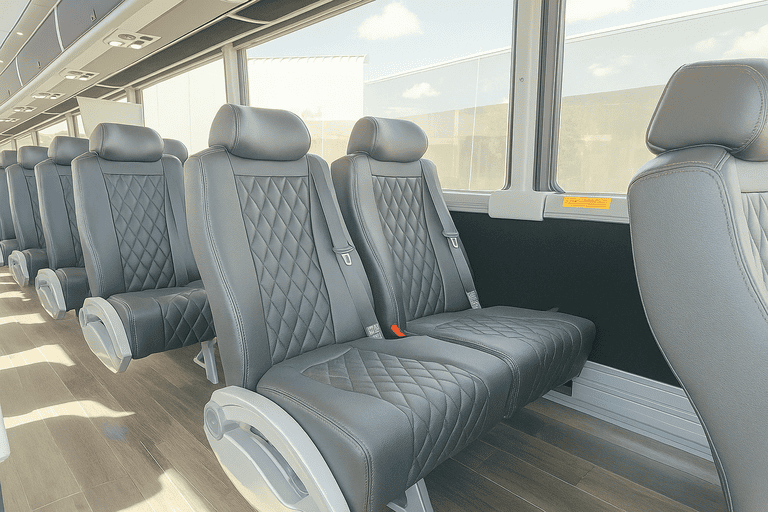 interior of Beaumont Coach Bus Service charter bus