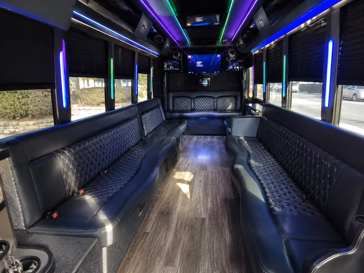 beaumont 15 passenger party bus interior
