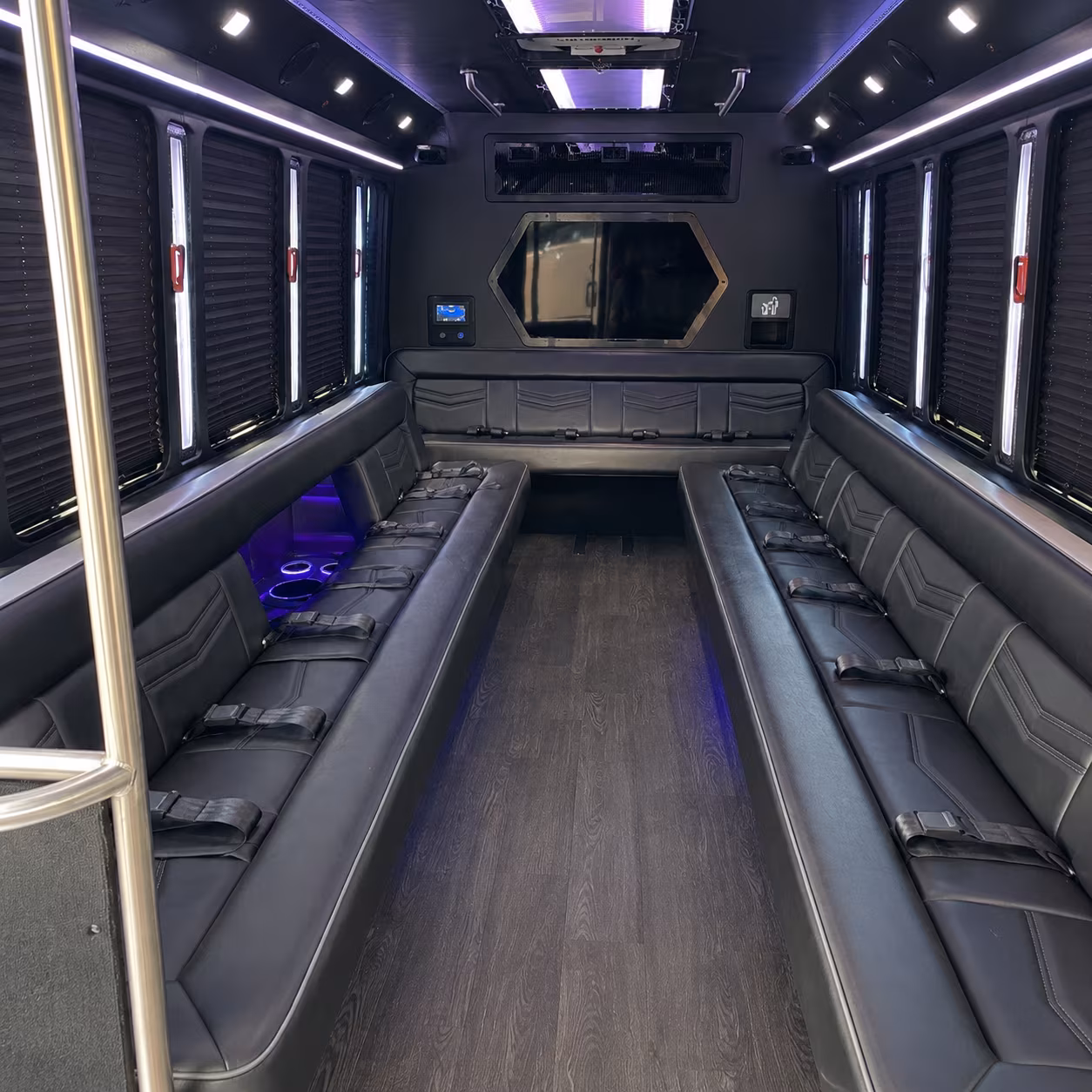 beaumont 18 passenger party bus interior