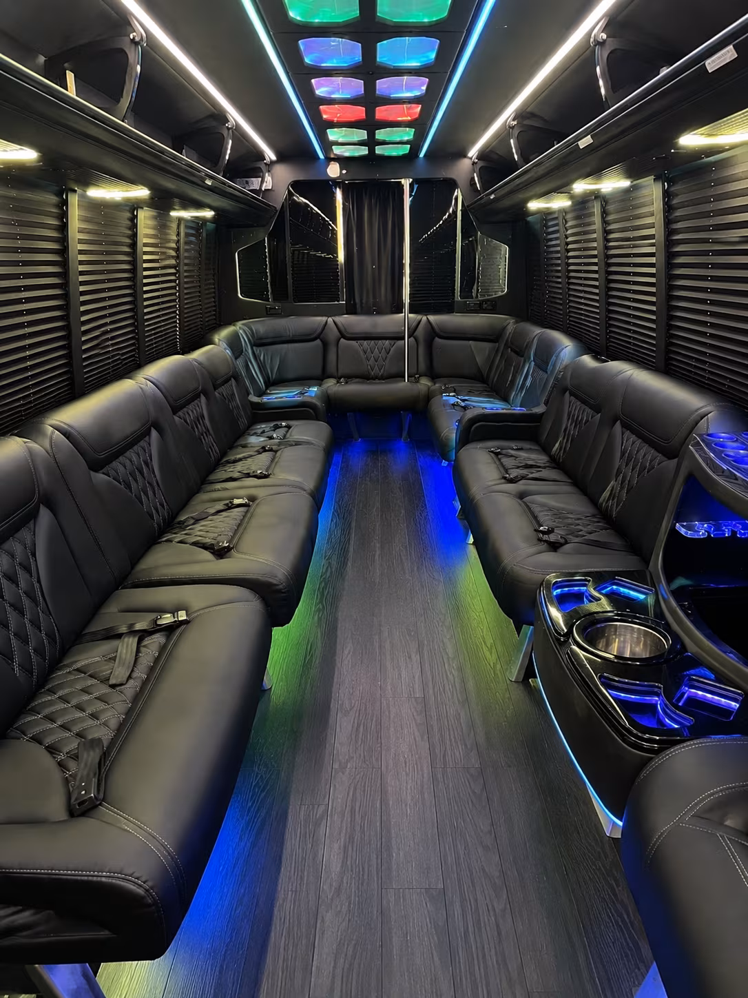 beaumont 20 passenger party bus interior