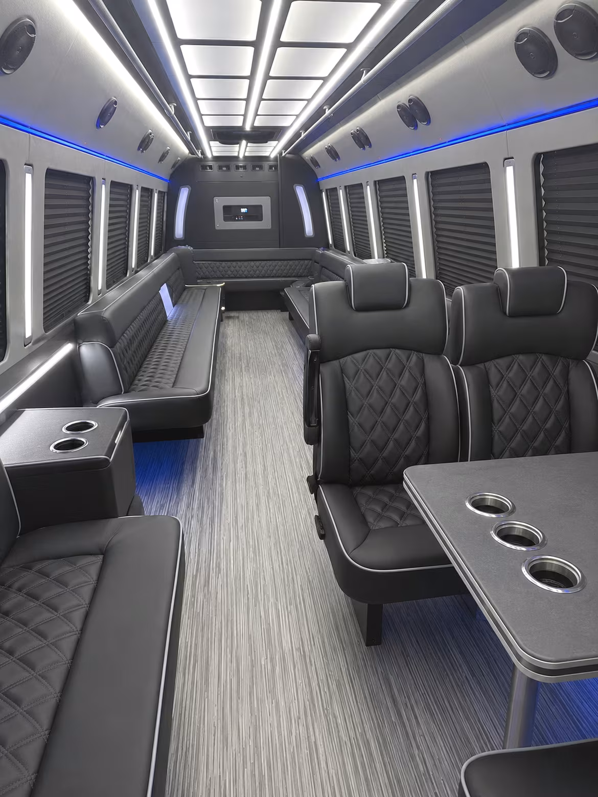 beaumont 25 passenger party bus inside