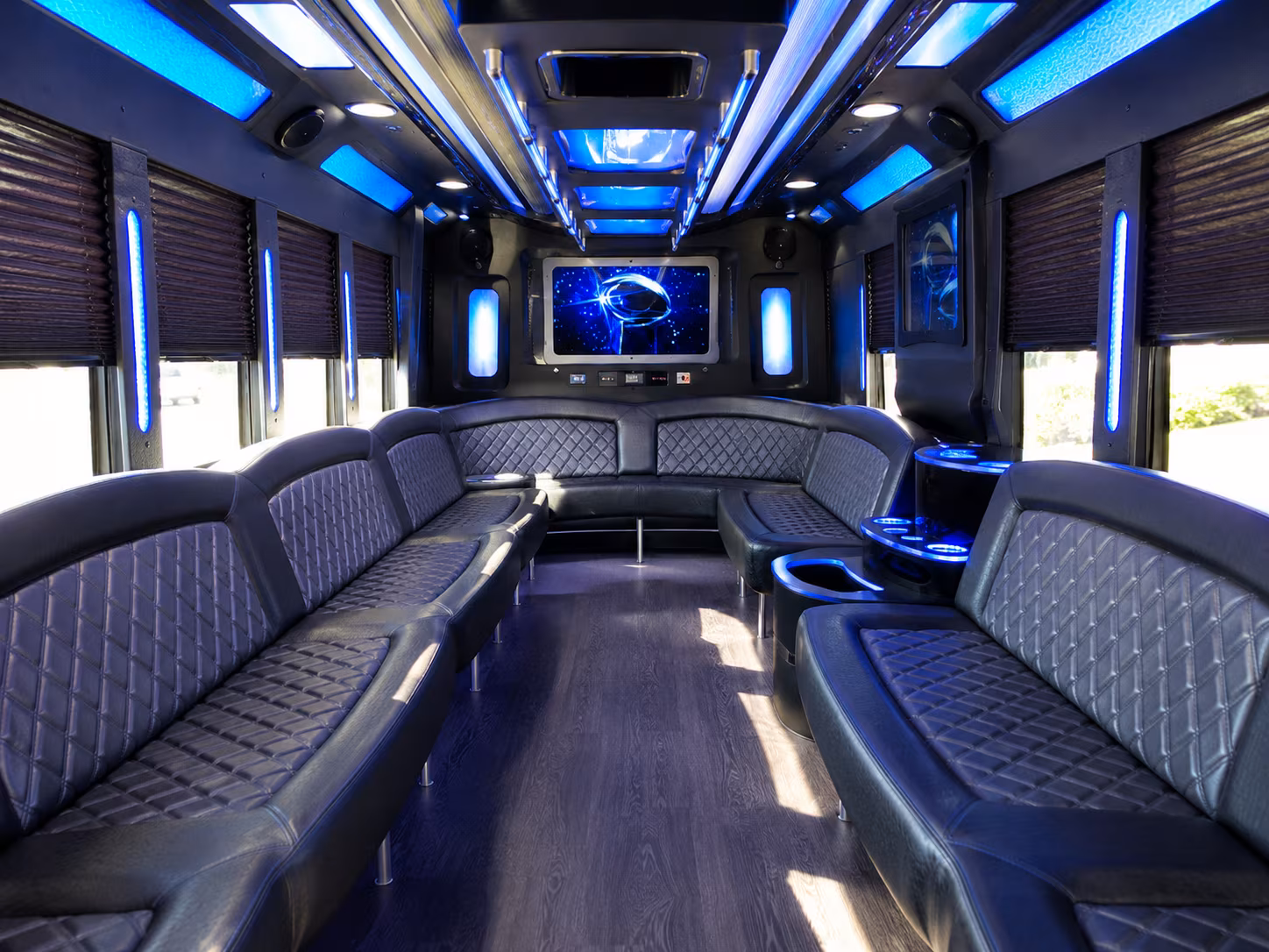 beaumont 28 passenger party bus inside