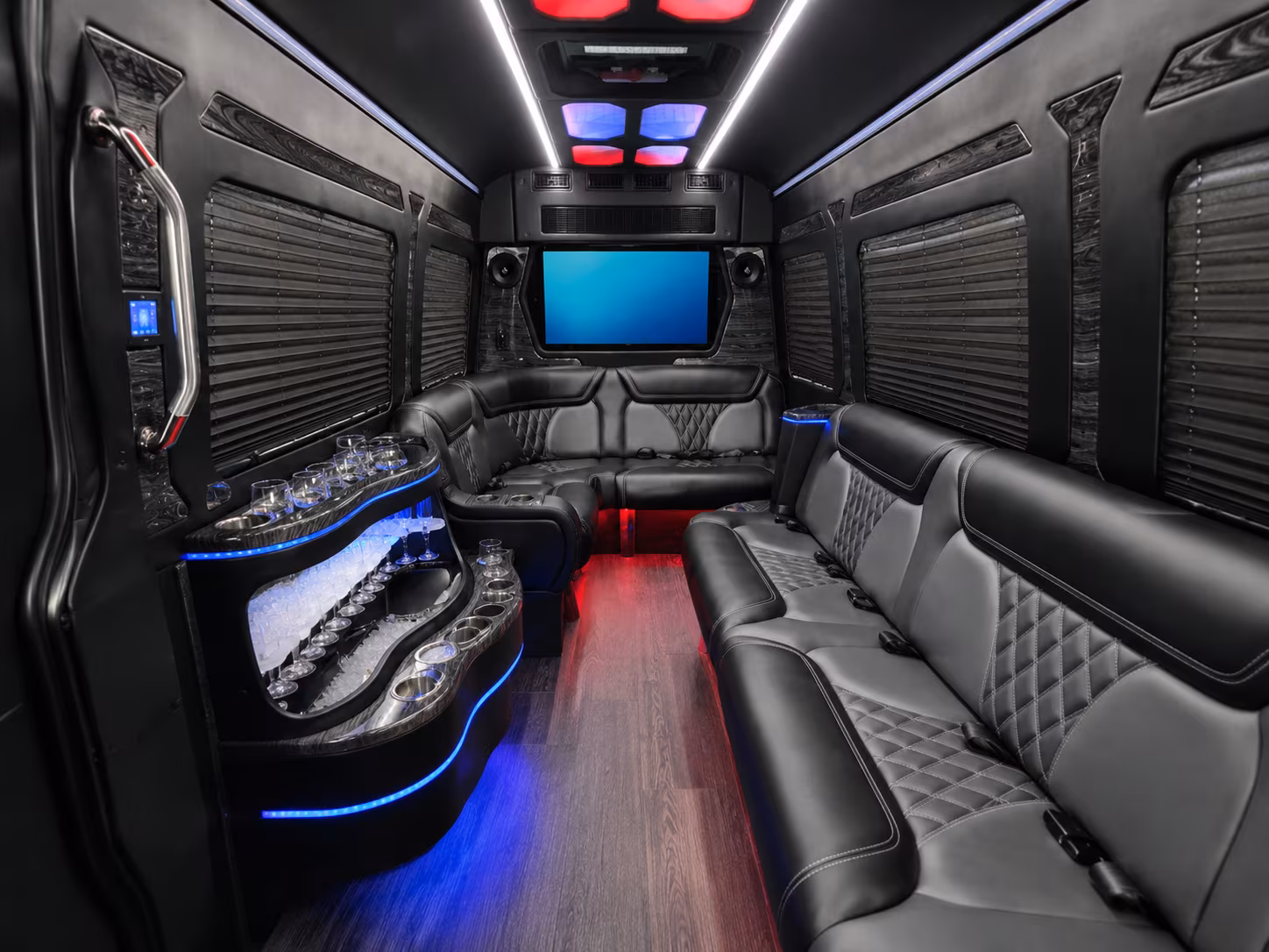 beaumont 40 passenger party bus interior