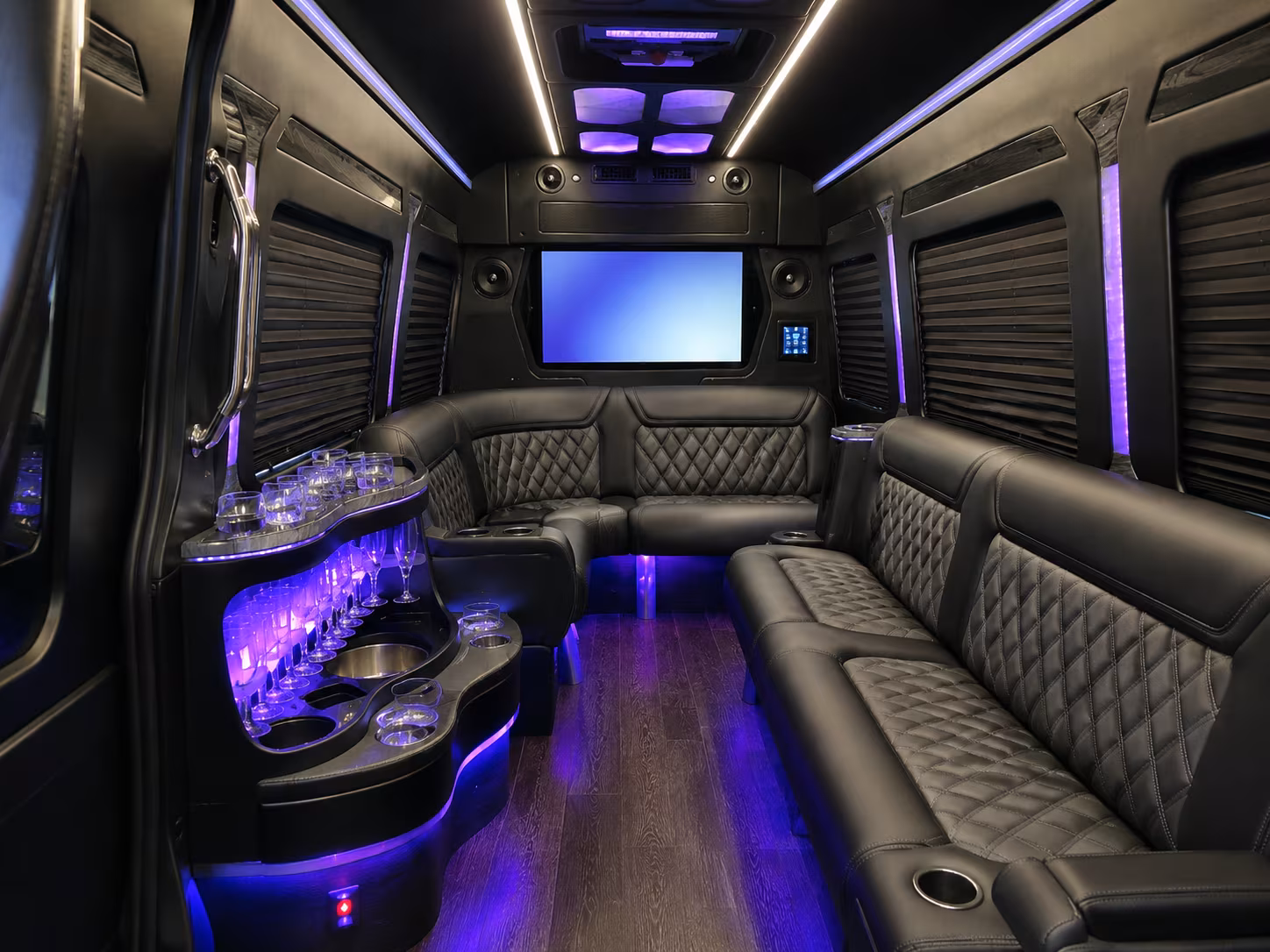 beaumont 50 passenger party bus inside