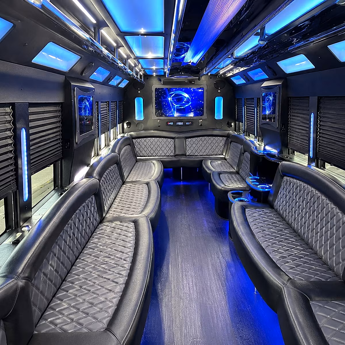 beaumont 50 passenger party bus interior