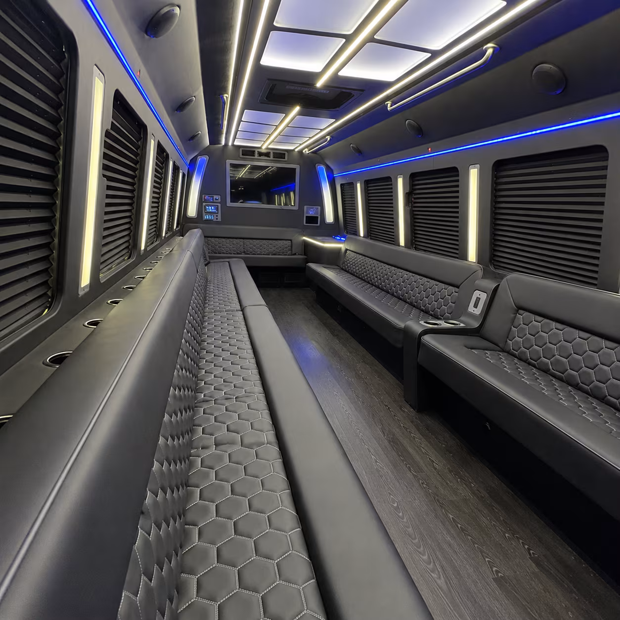 beaumont party bus rental interior